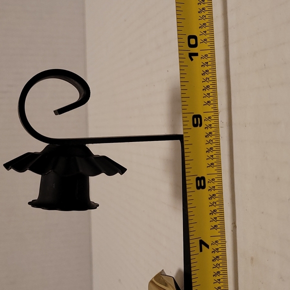 Pair of Iron Candle Wall Sconces with Gold Reflector - Picture 14 of 16